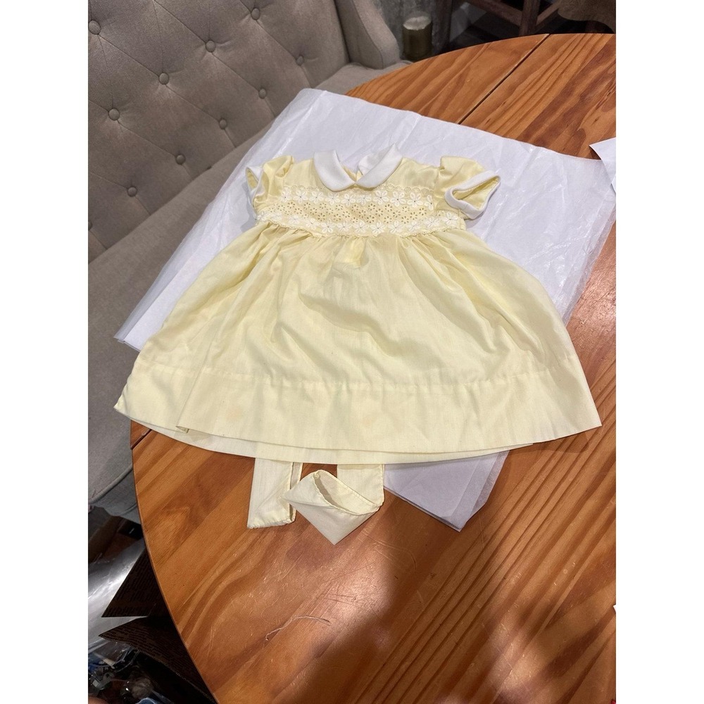 Vintage Fischel Lord & Taylor Baby Dress Sz 4T CottageCore 1970's